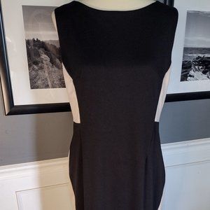 Black/Tan Block Geometric Knit Sheath New Direction Dress SZ Large